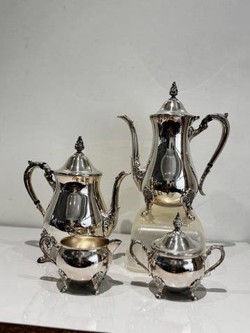Vintage Viners of Sheffield Silver-Plated 4-Piece Tea &