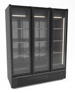 Koelkast 3 Glasdeuren Zwart 1555L, Verzenden, Nieuw in verpakking, Koelen en Vriezen
