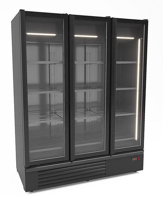 Koelkast 3 Glasdeuren Zwart 1555L, Articles professionnels, Horeca | Équipement de cuisine, Envoi