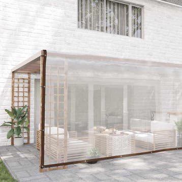 vidaXL Doorzichtig zeildoek met zeilringen 5x12 m, Verzenden, Nieuw