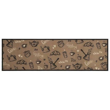 vidaXL Keukenmat wasbaar ochtendprint 45x150 cm fluweel, Verzenden, Nieuw