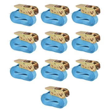 vidaXL Spanbanden 0,8 ton 4mx25mm blauw 10 st, Verzenden, Nieuw