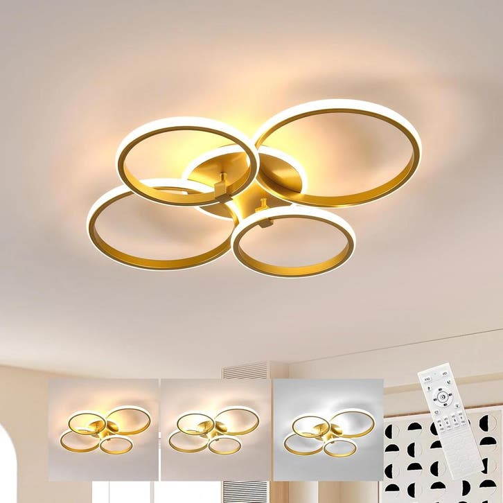 Gouden LED Plafondlamp 40W | Retour deal | 34% korting, Huis en Inrichting, Lampen | Plafondlampen, Zo goed als nieuw, Overige materialen
