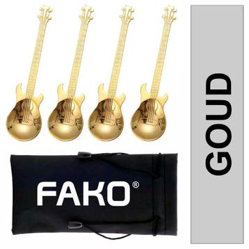 Fako Bijoux - Theelepel / Koffielepel Gitaar - Goud - 4, Verzenden