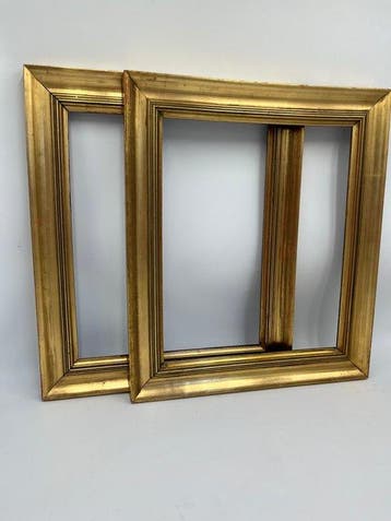 Lijst (2) - Hout - paar gouden lijsten