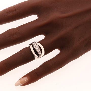 Bague Platine - 1.13ct. tw. Diamant (Naturelle) - Vintage, Handtassen en Accessoires, Ringen, Nieuw