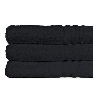 Handdoek Zwart 50x100cm 100% Katoen 500 GSM - Treb TT, Verzenden, Nieuw, Overige kleuren, Theedoek of Handdoek