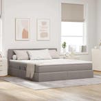 vidaXL Opbergbed met LED met matras met LED Taupe 160 x 200, Verzenden, Nieuw
