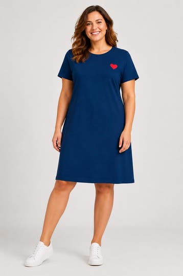 ONLY eco jurk hartjeL=50/52Maat 46/48 (XL) of groter, Kleding | Dames, Jurken, Verzenden, Nieuw, Maat 46/48 (XL) of groter, Overige kleuren