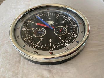Maritieme objecten - Nautische klok met thermometer en, Antiek en Kunst