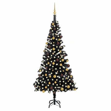 vidaXL Kunstkerstboom met verlichting en kerstballen 210 cm, Diversen, Verzenden, Nieuw