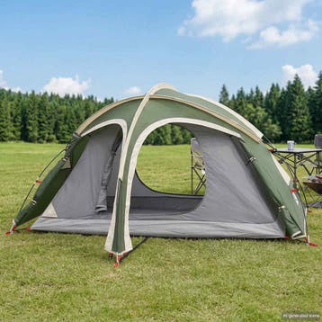 vidaXL Trekkingtent met regenkap, waterbestendig 2-persoons, Caravanes & Camping, Verzenden