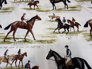 Equestrische stof Ascot Derby Vintage Luxury – Panama 100%