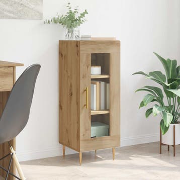 vidaXL Dressoir artisanaal eikenkleurig 34 x 34,5 x 90 cm, Huis en Inrichting, Kasten | Dressoirs, Verzenden, Nieuw