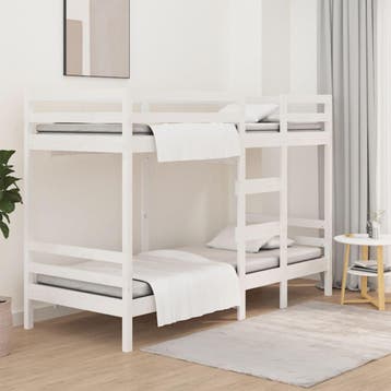 vidaXL Stapelbed massief grenenhout wit 90x200 cm, Verzenden, Nieuw