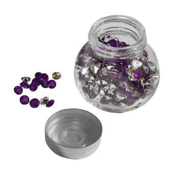 Decoratieve siersteentjes in mini glazen flesje (paars, 480, Verzenden, Nieuw