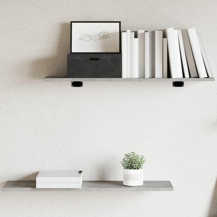 vidaXL Wandschappen 4 st 80x20x1,5 cm bewerkt hout, Huis en Inrichting, Woonaccessoires | Wandplanken en Boekenplanken, Nieuw