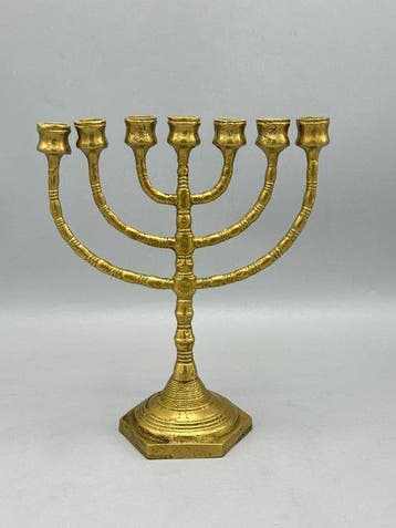 Joodse kandelaar – Menora – - Kandelaar - Brons - Menora