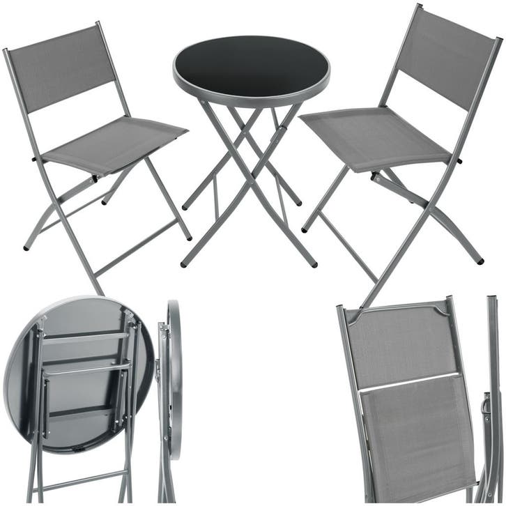 Balkonset Düsseldorf 2+1 - grijs, Jardin & Terrasse, Ensembles de jardin, Envoi