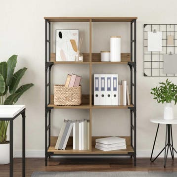 vidaXL Boekenplank 4-laags 78,5 x 33 x 117,5 cm metaal PB, Huis en Inrichting, Verzenden, Nieuw
