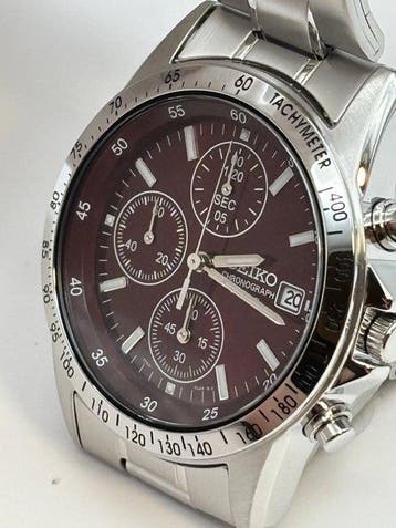 Seiko - Quartz Chronograph Red Dial - Zonder minimumprijs -, Handtassen en Accessoires
