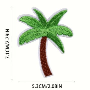 Embleem palmboom - tropische - 7 x 5 cm - applicatie - op..., Verzenden, Nieuw, Overige typen
