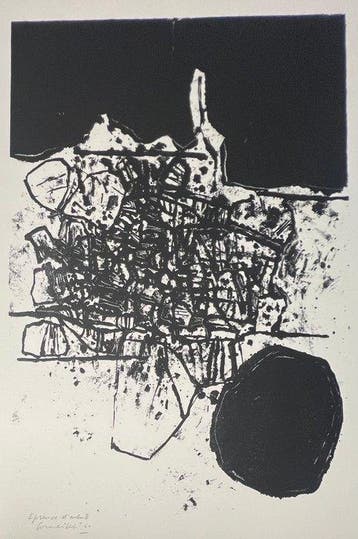 Corneille (1922-2010) - Paysage minéralogique - Epreuve