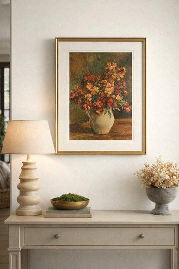 Romain Robert Delahalle (1900 - 1976) - Bouquet de fleurs, Antiquités & Art