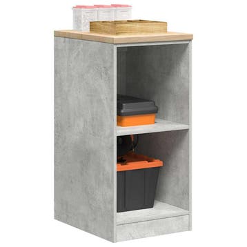 vidaXL Garagekast 40x51x85 cm massief grenenhout betongrijs, Verzenden