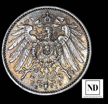 Duitsland. 1 Mark 1914 - 5,56g Ag (Zonder minimumprijs)