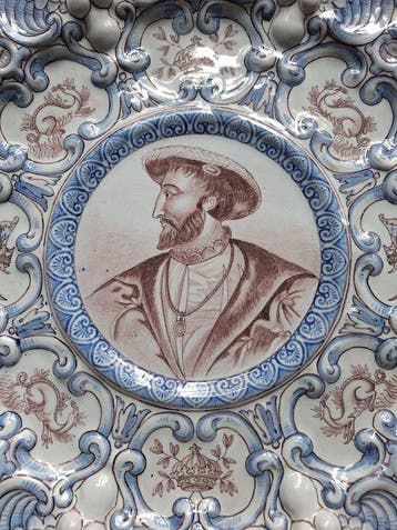 A. Montagnon - Nevers - Schotel - Aardewerk - Koning Frans 1