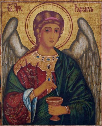 Icoon - Russische orthodoxe icoon Archangel Raphael -