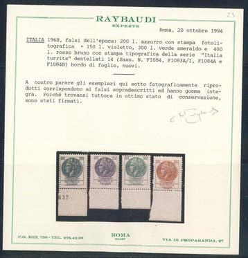 République italienne - Siracusana, 4 exemplaires « Faux de