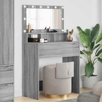 vidaXL Slaapkamer Toilet Tafels Grijs Sonoma 80 x 39,6 x 135, Huis en Inrichting, Tafels | Kaptafels, Verzenden, Nieuw