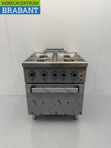 Acier inoxydable MBM Dexion Cuisinière à gaz 4 feux avec, Verzenden