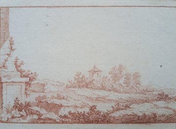 Franse school (XVIII) - Landschap met pigeonnier, Antiek en Kunst