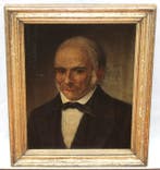 École espagnole (XIX) - Retrato de caballero, Antiquités & Art