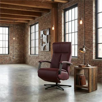 Leren relaxfauteuil met hartbalans Pure - Toledo Bordeaux, Ophalen of Verzenden