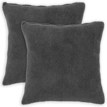 vidaXL Kussensloop 2 pcs HEERLEN Donkergrijs 80 x 80 cm, Verzenden, Nieuw
