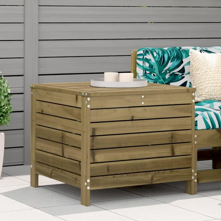 vidaXL Tuinvoetenbank 62x63,5x53,5 cm geïmpregneerd, Jardin & Terrasse, Ensembles de jardin, Envoi