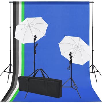 vidaXL Fotostudio set met 5 gekleurde achtergronden & 2, Audio, Tv en Foto, Fotografie | Fotostudio en Toebehoren, Verzenden, Nieuw
