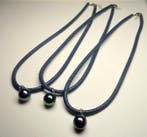 Argent - Collier - Perle coquille paon x 3