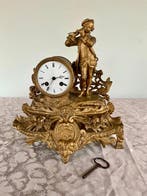 Pendule - Zinklegering, Messing - 1850-1900, Antiek en Kunst, Antiek | Klokken