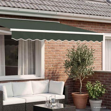 vidaXL vervangende markies volant Donkergroen 381 x 20 cm, Tuin en Terras, Verzenden, Nieuw
