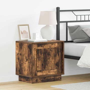 vidaXL Nachtkastje 2 st Rook Eiken 44 x 34,5 x 45 cm Bewerkt, Verzenden, Nieuw