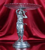 Centre de table - Plaqué(e) argent, Verre