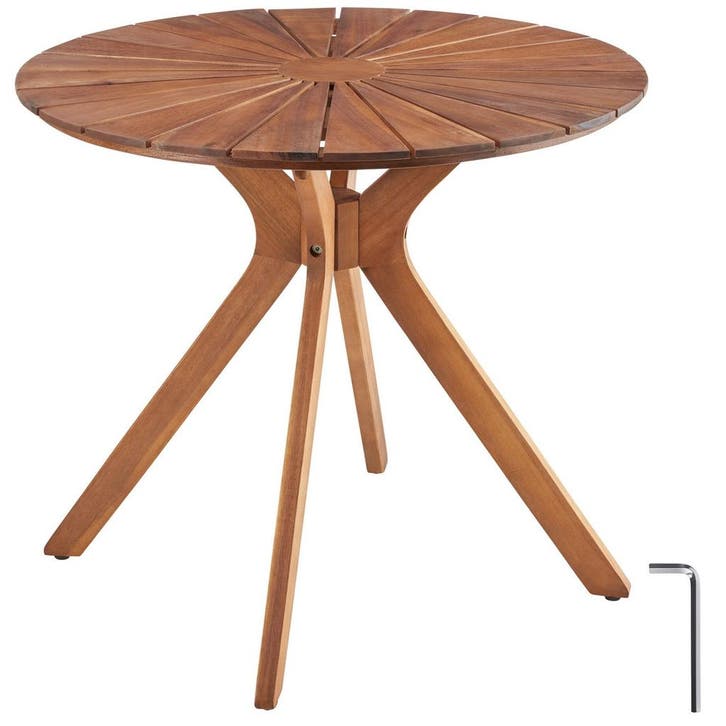 tectake Tuintafel Pollensa, rond, weerbestendig, massief aca, Jardin & Terrasse, Ensembles de jardin, Envoi
