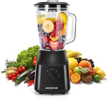 Blender - Smoothie Maker - Glazen kan - 1,5L - 800W - Zwart, Electroménager, Verzenden