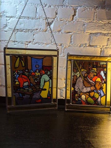 Geïnspireerd door de antieke stijl Glas-in-loodraam (2) -