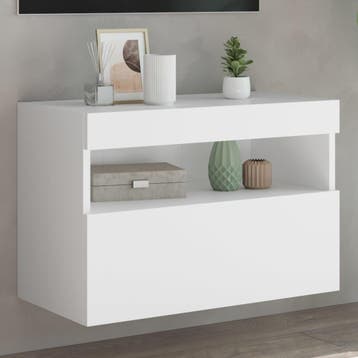 vidaXL Tv-wandmeubel met LED-verlichting 60x30x40 cm wit, Verzenden, Nieuw